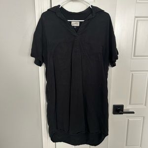Universal thread Black T shirt dress with collar and pockets Size medium
